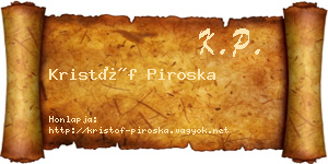 Kristóf Piroska névjegykártya